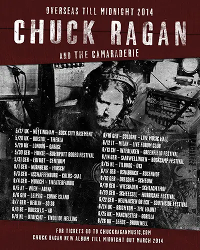 Chuck Ragan in De Helling (June 9th) and 013 (June 15th)